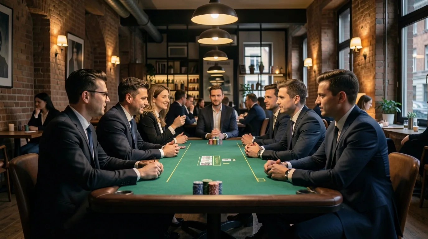 Networking przy stole pokerowym